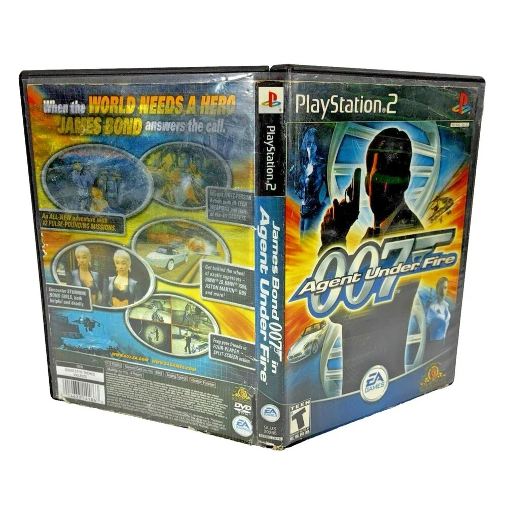 007 Agent Under Fire Sony Playstation 2 Black Label 2001 EA Games Tested